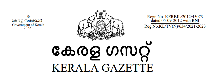 Kerala Gazette Notification